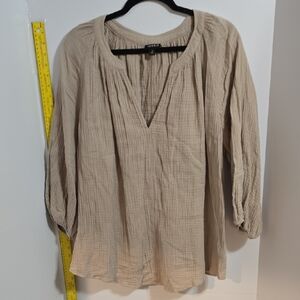 Torrid Taupe Textured Blouse for Women